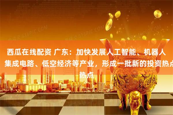西瓜在线配资 广东：加快发展人工智能、机器人、集成电路、低空经济等产业，形成一批新的投资热点